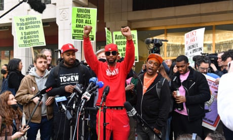 Amazon workers in New York make history by voting to form union