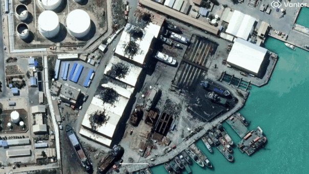 Before-and-after satellite imagery offers a rare look at damage inside Iran