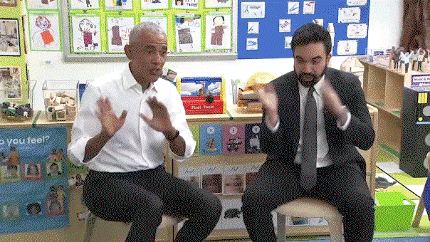 Obama, Mamdani sing 'Wheels on the Bus' with Bronx kids during first joint appearance: video