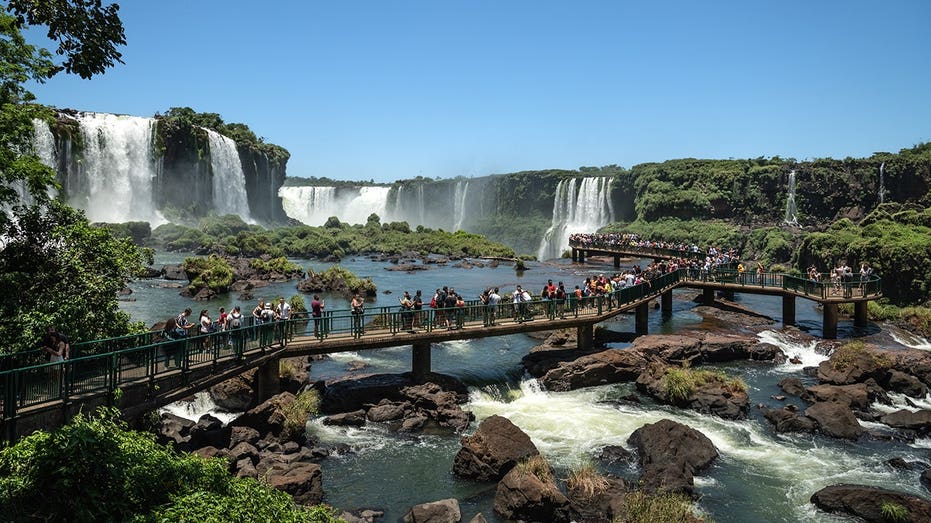 Tourist breaches safety barrier at world's largest waterfall system to recover cellphone