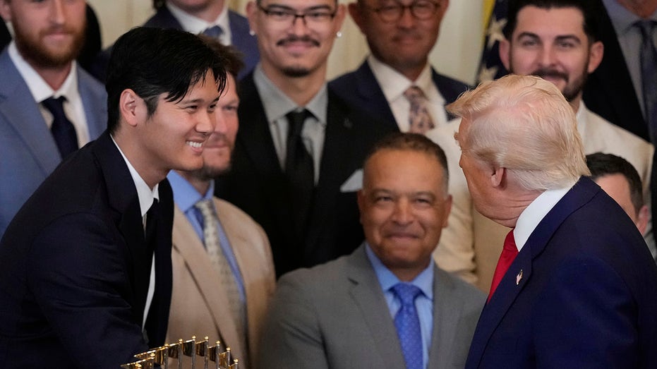 Trump gushes over Shohei Ohtani as president welcomes Dodgers to White House