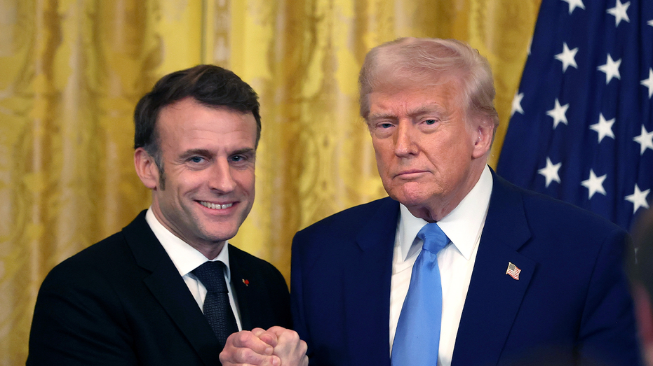 Trump whispers 'crazy' Putin deal theory to Macron in hot mic moment