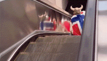 Viking madness grips Boston escalator as Norway fans march toward World Cup match