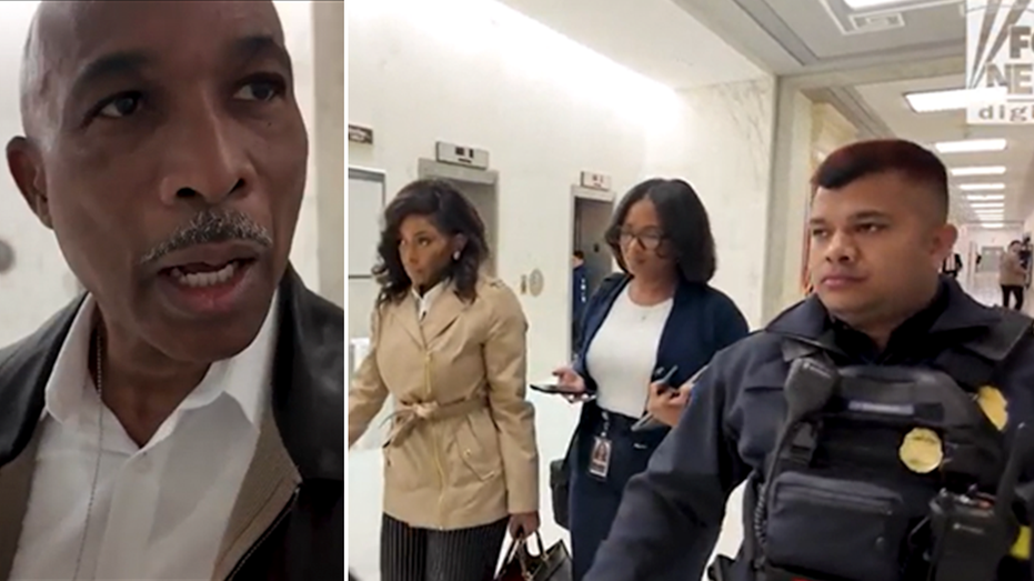 WATCH: Dem Jasmine Crockett silent as aide attempts to intimidate, block reporter's question about violence